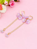 Cherry Blossom Gold Earrings, Sakura Flower with Natural Amethyst, N6967A