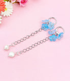 Cherry Blossom Gold Earrings, Sakura Flower with Natural Pearl, N6967P