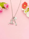 Plumber Necklace, Silver Wrench Faucet Charm, N6969