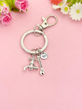 Plumber Keychain, Silver Wrench Faucet Charm, N6969K