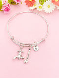 Plumber Bracelet, Silver Wrench Faucet Charm, N6969B