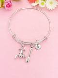 Plumber Bracelet, Silver Wrench Faucet Charm, N6969B