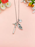 Otolaryngologists Necklace, Silver Otoscope and Ear Charm Jewelry, ENT Doctor Gift, N6970