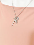 Otolaryngologists Necklace, Silver Otoscope and Ear Charm Jewelry, ENT Doctor Gift, N6970