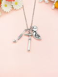 Silver Otoscope Mirror and Ear Charm Jewelry, ENT Doctor Gift, N6971