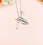 Otolaryngologists Necklace, Silver Otoscope and Mouth Charm Jewelry, ENT Doctor Nurse Gift, N6972