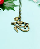 Bronze Egyptian Eye of Horus Charm Necklace, N670B