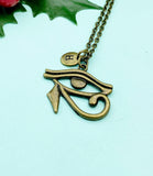 Bronze Egyptian Eye of Horus Charm Necklace, N670B