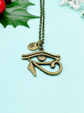 Bronze Egyptian Eye of Horus Charm Necklace, N670B