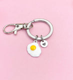Bronze Fry Egg Charm Keychain, N986A