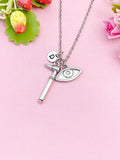 Silver Otoscope/Ophthalmoscope and Eye Charm Necklace, ENT Eye Doctor Otolaryngologists Gift, N6974