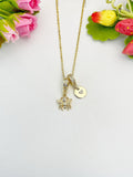 18K Gold Plated Spider Cubic Zirconia Pendant Necklace, Dainty Halloween Gift for Her, N6976
