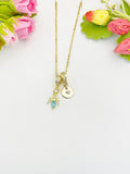 18K Gold Plated Teal Spider Cubic Zirconia Pendant Necklace, Dainty Whimsical Jewelry
