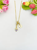 18K Gold Plated Purple Spider Cubic Zirconia Pendant Necklace, Dainty Gift for Her, N6977TB