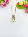 18K Gold Plated Spider Clear Cubic Zirconia Pendant Necklace, Dainty Gift for Her, N6977C