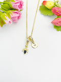 18K Gold Plated Spider Black Cubic Zirconia Pendant Necklace, Dainty Gift for Her, N6977BL