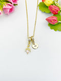 18K Gold Plated Spider Pink Cubic Zirconia Pendant Necklace, Dainty Gift for Her, N6977P