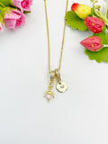 18K Gold Plated Spider Pink Cubic Zirconia Pendant Necklace, Dainty Gift for Her, N6977P