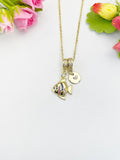 18K Gold Plated Butterflyfish Pendant Necklace, Cubic Zirconia Ocean Jewelry