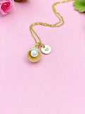 Gold Pearl Shell Charm Necklace, N5902