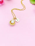 Gold Pearl Shell Charm Necklace, N5902