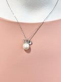 Crown Shell Pearl Pendant Silver Necklace, Elegant Dainty Ocean Gift for Her, N6985