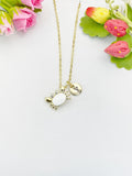 18K Gold Plated Enamel Crab Pendant Necklace, Cubic Zirconia Accents, Ocean Charm