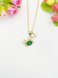 18K Gold Plated Green Crab Pendant Necklace, Ocean Gift for Her, N6991