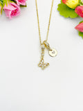 16K Gold Plated Tiny Clear Butterfly Cubic Zirconia Charm Necklace, Dainty Personalized Gift, N6994