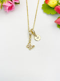 16K Gold Plated Tiny Clear Butterfly Cubic Zirconia Charm Necklace, Dainty Personalized Gift, N6994