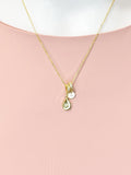 18K Gold Plated Teardrop Cubic Zirconia Charm Necklace, Dainty Personalized Gift, N7001C