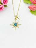 North Star Cubic Zirconia Pendant Gold Necklace, Dainty Celestial Personalized Gift, N7008