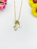 Lemon Cubic Zirconia Pendant Gold Necklace, Dainty Fruit Personalized Gift, N7012