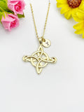 18K Gold Plated Witch's Knot Charm Necklace, Protection Gift, N7020