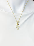 Cross Cubic Zirconia Pendant 18K Gold Plated Necklace, Dainty Personalized Faith Gift, N7024