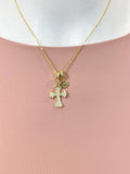Cross Cubic Zirconia Pendant 18K Gold Plated Necklace, Dainty Personalized Faith Gift, N7024