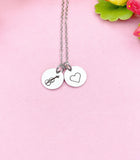 Viola Charm Necklace, Silver or Gold Music Jewelry Gift for Musician or Teacher, D608S