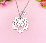 Large Tiger Pendant Necklace, Bold Animal Charm Gift Jewelry, N7111