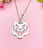 Large Tiger Pendant Necklace, Bold Animal Charm Gift Jewelry, N7111