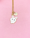 Gold Plated Brass Rabbit Pendant Necklace, Whimsical Animal Charm Jewelry