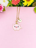 Gold Pig Pendant Necklace, Whimsical Animal Charm Jewelry, Gift Bag Ready