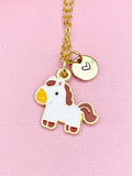 Gold Horse Pendant Necklace, Farm Animal Jewelry, N7116