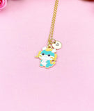 Gold Dragon Pendant Necklace, Whimsical Fantasy Charm Jewelry, 18 Inch Chain