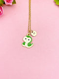 Gold Snake Pendant Necklace, Tiny Animal Charm Jewelry, Gift Bag Included