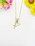 18K Gold Plated Cross Charm Necklace, Dainty Personalized Faith Gift, N7037