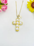 18K Gold Plated Cross Pendant Necklace, Personalized Faith Gift, N7041