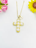 18K Gold Plated Cross Pendant Necklace, Personalized Faith Gift, N7041