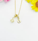 18K Gold Plated Merkaba Star Cubic Zirconia Pendant Necklace Personalized Spiritual Gift, N7044