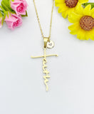 Gold Cross Faith Pendant Necklace Dainty Religious Jewelry Personalized Gift, N7045