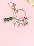 Comedy Tragedy Peapod Crown Keychain, Custom Charms, Musical Theater Gift, Customize Jewelry, N7125